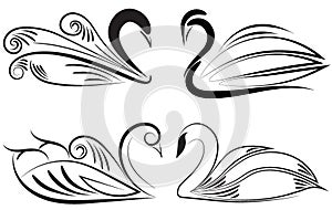 Ornamental swan illustration
