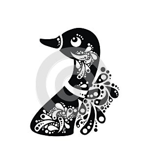 Ornamental swan tattoo