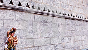 Ornamental temple wall