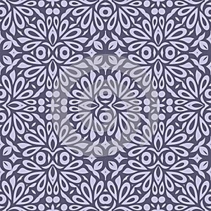 Ornamental texture pattern blue tone floral filled elements in vector