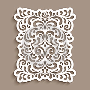 Ornamental tile with cutout paper pattern