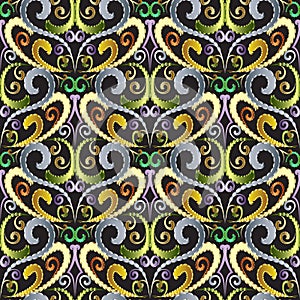 Ornamental vintage seamless pattern. Floral vector patterned background. Hand drawn decorative flowers ,swirls, leaves, lines. S