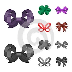 Ornamentals, frippery, finery and other web icon in cartoon,monochrome style.Bow, ribbon, decoration, icons in set