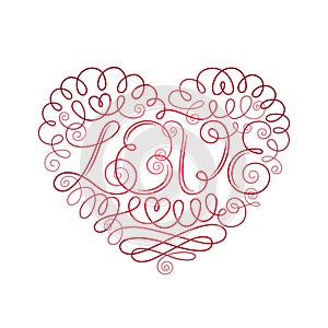 Ornamented heart with word Love in the center