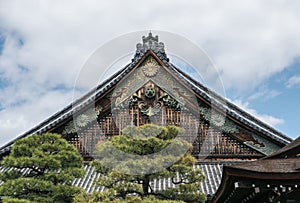 Ornamented roofs of Nijo Castle in Kyoto.