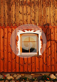 Ornamented rustic window