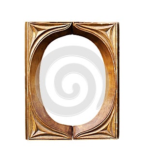 Ornamented, wooden empty oval picture frame