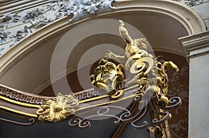 Ornaments on baroque building facade