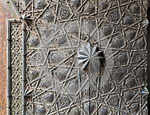 Ornaments of the bronze-plate ornate main gate of Manial Palace