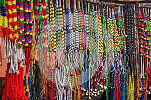 Ornaments and equipments for camels in Pushkar Camel Fair.