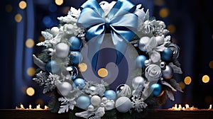 ornaments holiday greeting blue
