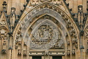 Ornaments of the main entry to the Saint Vitus Cathedral, Prague