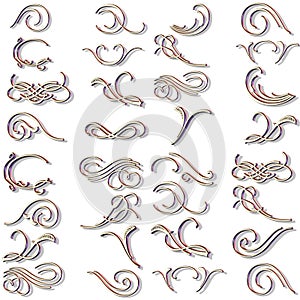 Ornaments and scrolls vector