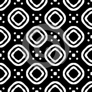 Ornaments triangles black and white seamless pattern.