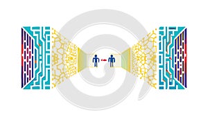 Ornate Abstract BridgeLike Decorative Border, vector design Generative AI