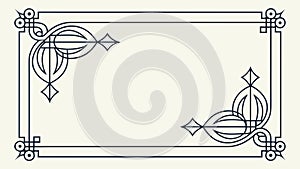 Ornate Abstract Geometric Corner Frame Element, vector design Generative AI