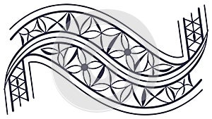 Ornate Abstract Wavy Pattern Element, vector design Generative AI