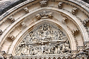 Ornate arch above a church door