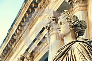 Ornate architectural detail with classical statue