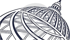 Ornate Architectural Dome Pattern, vector design Generative AI