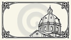 Ornate Architectural Frame, Classical Building Design Element, vector design Generative AI