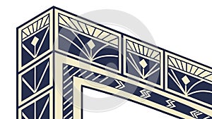 Ornate Art Deco Corner Border for Elegant Decorative Projects, vector design Generative AI