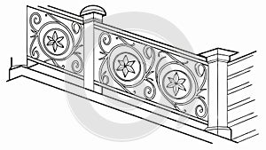 Ornate Balcony Railing Design Vector, vector design Generative AI