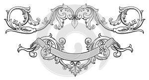 Ornate banner vector photo