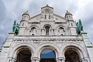 ornate basilica front at montmartre paris