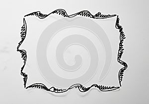 Ornate black doodle frame on a white background. The frame
