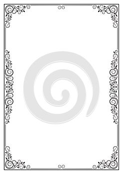 Ornate black framework. A3 page size.