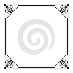 Ornate black square frame