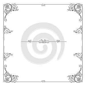 Ornate black square frame.