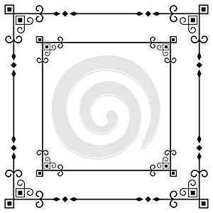 Ornate black square frames