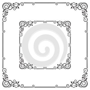 Ornate black square frames