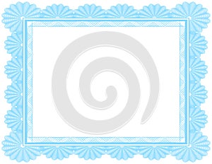 Ornate Blank Certificate in Blue