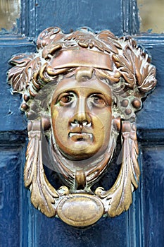 Ornate brass door knocker
