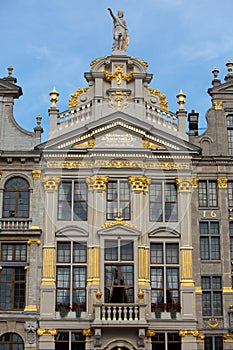 Ornate building of Grand Place in Brussels