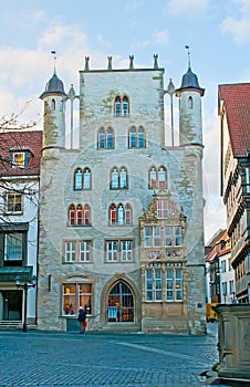 Ornate building of Temple House Templehaus, Hildesheim, Germany