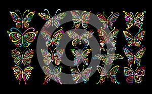 Ornate butterfly collection for your design