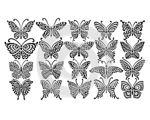 Ornate butterfly collection for your design