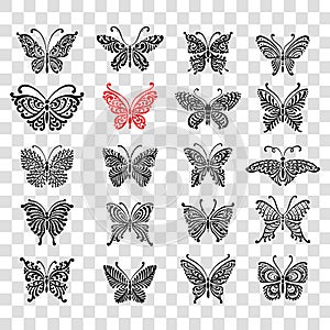 Ornate butterfly collection for your design