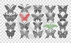 Ornate butterfly collection for your design