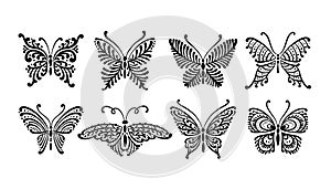 Ornate butterfly collection for your design