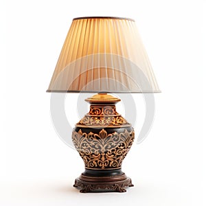 Ornate Carved Lamp With Photorealistic Rendering And High-key Lighting