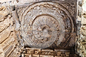 Ornate Ceiling, Aihole Temples, near Badami, Bagalkot, Karnataka, India,