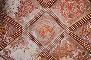 Ornate ceiling, Alcazaba, Malaga, Spain