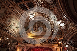 Ornate ceiling at Blackpool's Tower Ballroom.