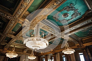 ornate ceiling details showcasing ballrooms opulence photo