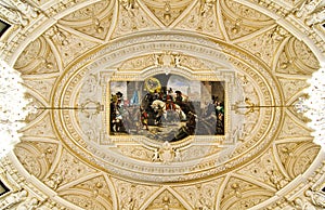 Ornate ceiling with fresco